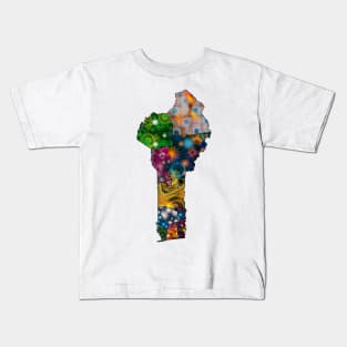 Spirograph Patterned Benin Departments Map Kids T-Shirt